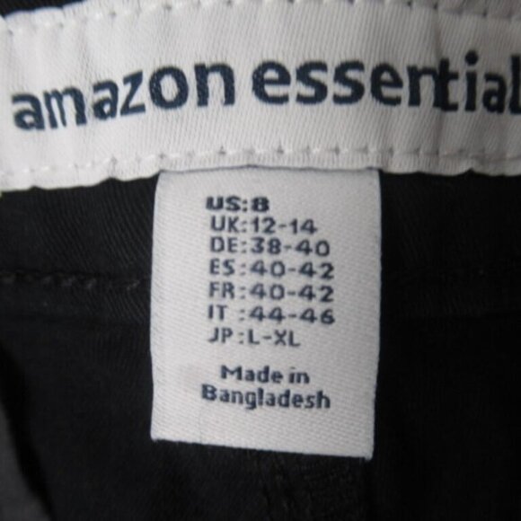 Amazon Essentials  Stretch Twill Chino Women's  Pants Black Slim Fit Size 8 NEW - Picture 2 of 2
